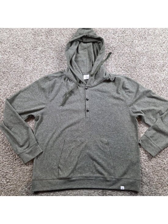 7 Diamonds Other - 7 Diamonds Hoodie Henley Mens 2XL Stripe Polyester Blend Soft Pullover